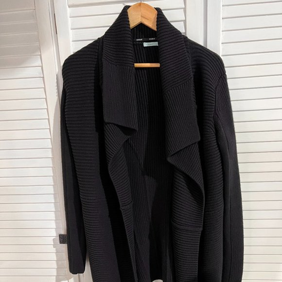Kookai Sweaters - Kookai Size 2 ( AUS 12)  Black Thick Wool Blend Cardigan Waterfall Open Style